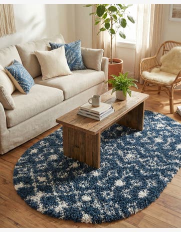 3' x 5' 3 Moroccan Trellis Shag Oval Rug