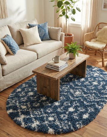 3' x 5' 3 Moroccan Trellis Shag Oval Rug