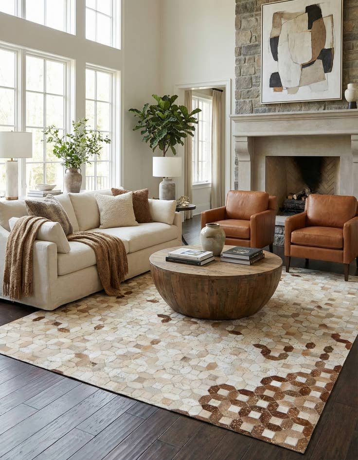 Detail image of  8' x 10' Cowhide - Patchwork Rug