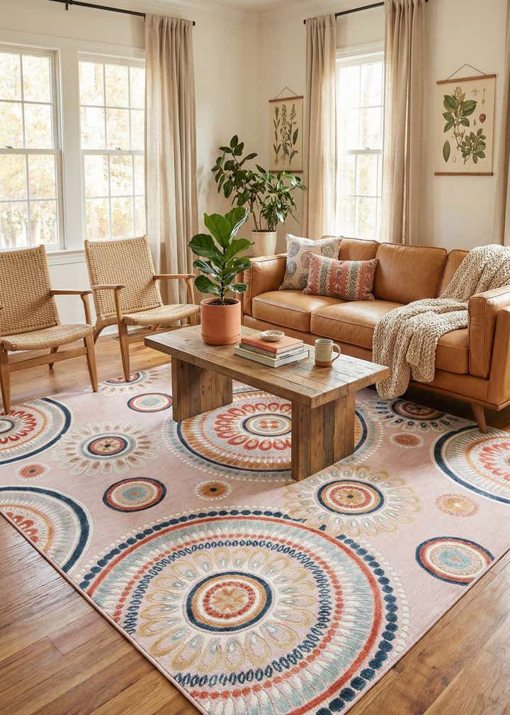 8' 2 x 10' Easy-Clean Botanical Indoor / Outdoor Rug