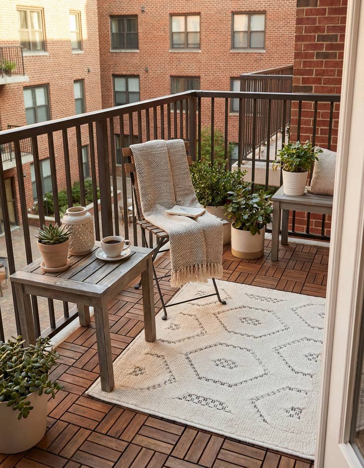 Detail image of 1' 4 x 1' 4  Washable Trellis Textured Indoor / Outdoor Sample Rug