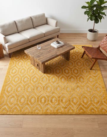 7' 10 x 7' 10 Easy-Clean Trellis Textured Indoor / Outdoor Square Rug