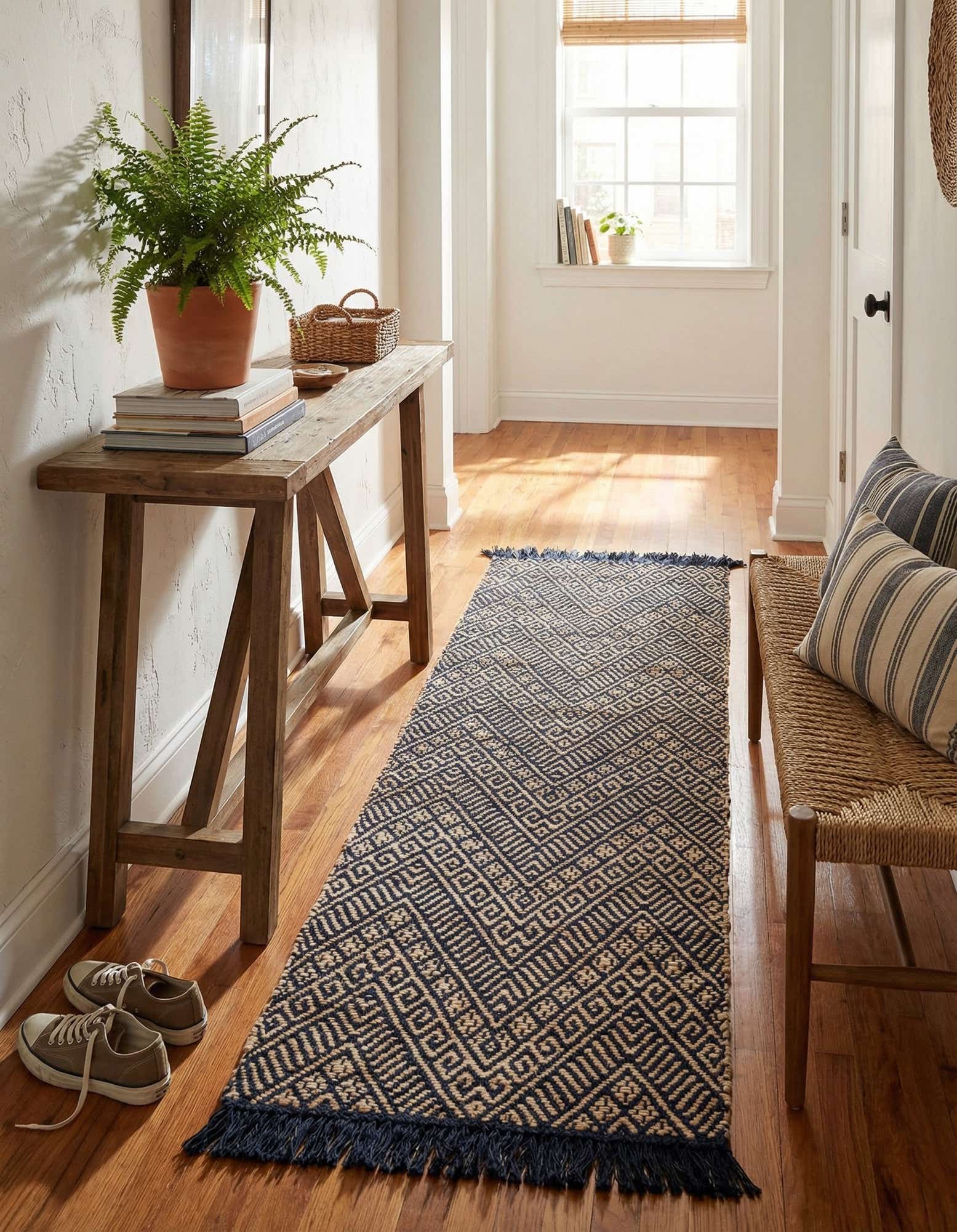 2' x 6' 1 Handmade Braided Jute Runner Rug