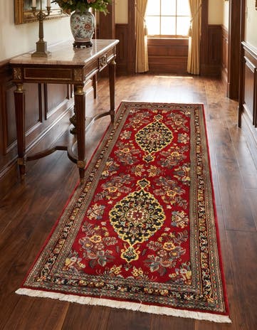 2' 7 x 6' 9 Hand Knotted Qom Persian Runner Rug