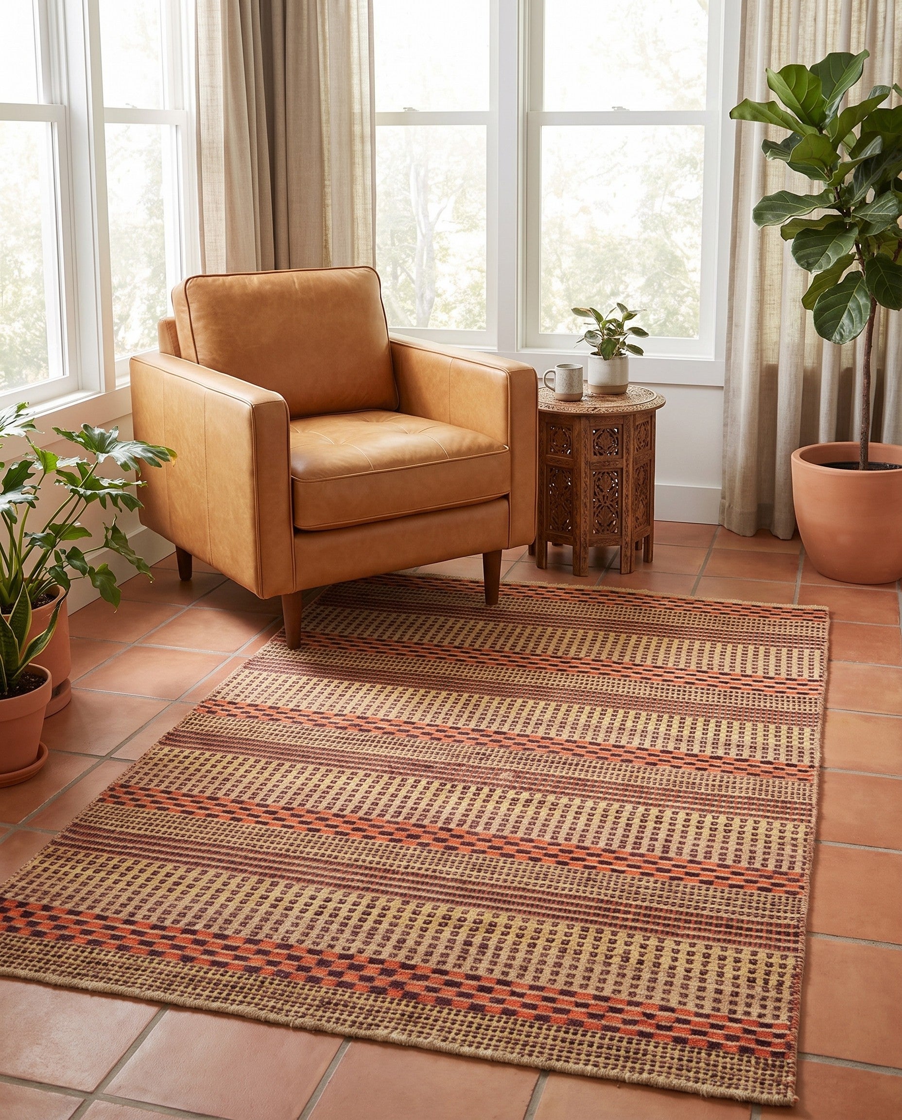 115cm x 185cm anudado a mano Modern Ziegler Alfombra