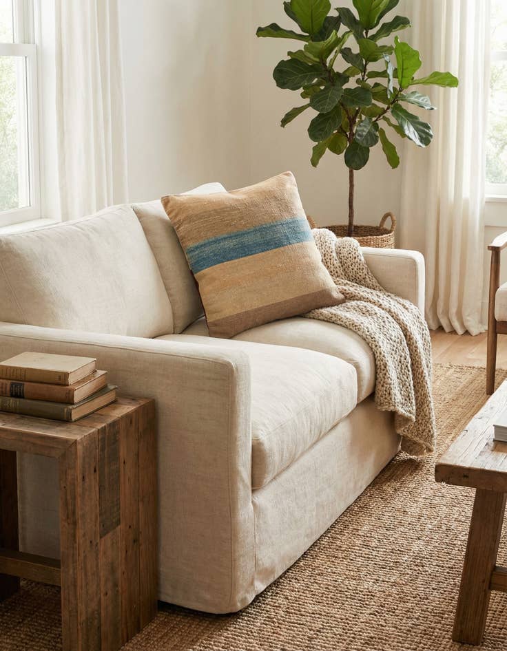 Detail image of  1' 5 x 1' 6  Hand Woven Pillow Wool Square Rug