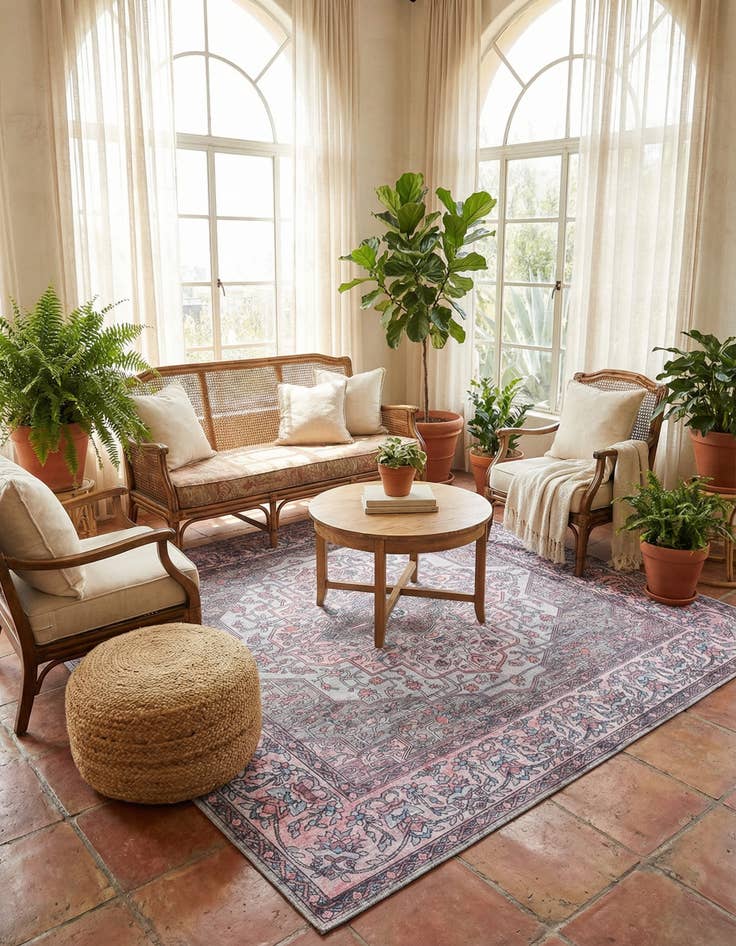 Detail image of 7' 10 x 7' 10  Washable Mangata Square Rug