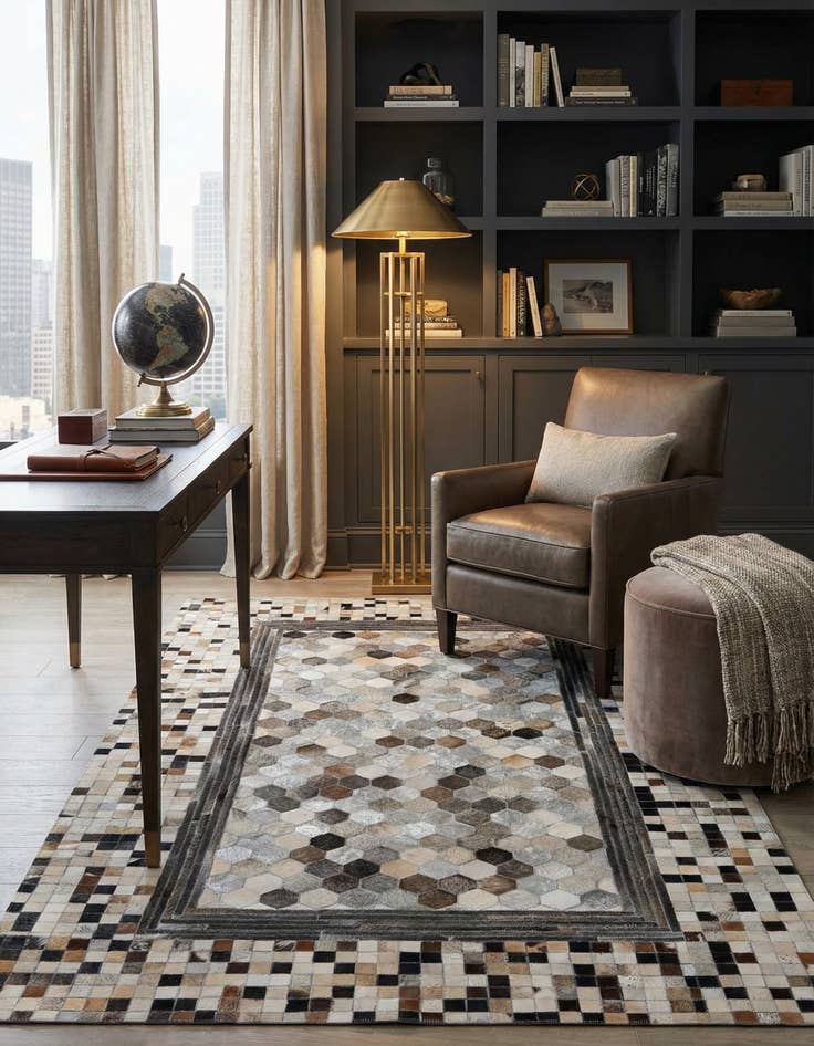 Detail image of 5' x 8' Cowhide Leather Rug