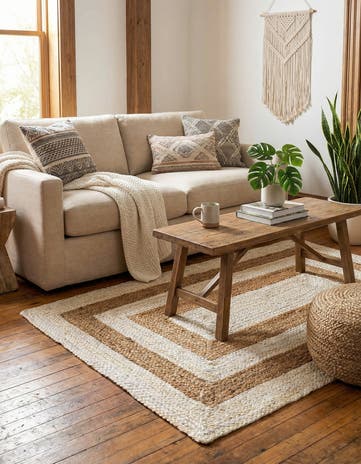 3' 3 x 5' 1 Handmade Braided Jute Rug