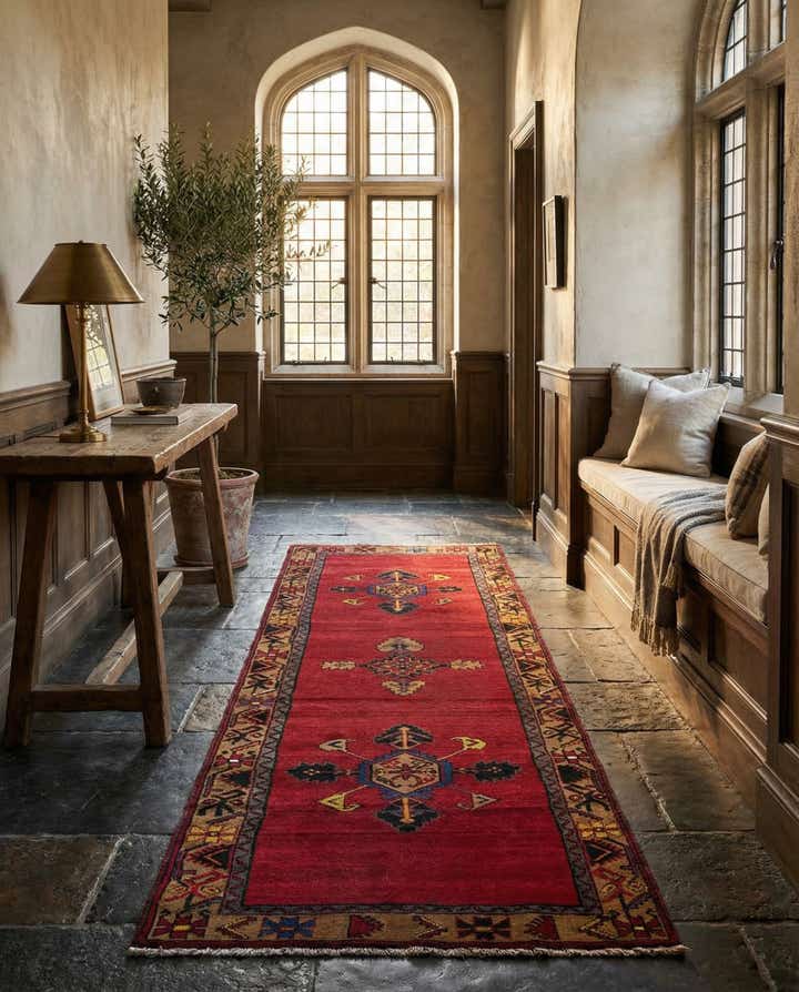 3' 7 x 12' Hand Knotted Anatolian Oriental Wool Runner Rug