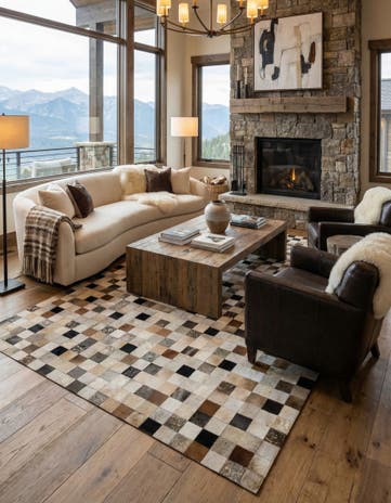 8' x 9' 10 Cowhide - Patchwork Rug
