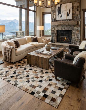 8' x 9' 10 Cowhide - Patchwork Rug