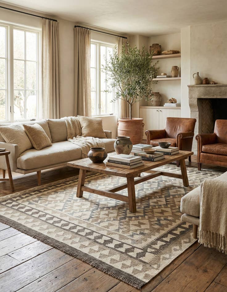 Detail image of 5' x 6' 9  Hand Knotted Kilim Maymana Wool Rug