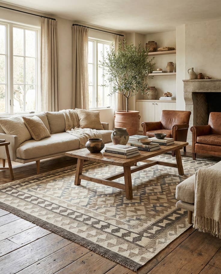 Detail image of 5' x 6' 9 Hand Knotted Kilim Maymana Wool Rug