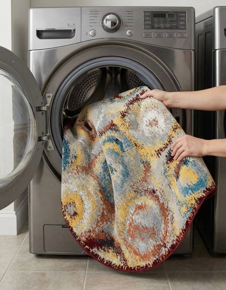 Detail image of  7' 10 x 7' 10 Kamala Washable Round Rug