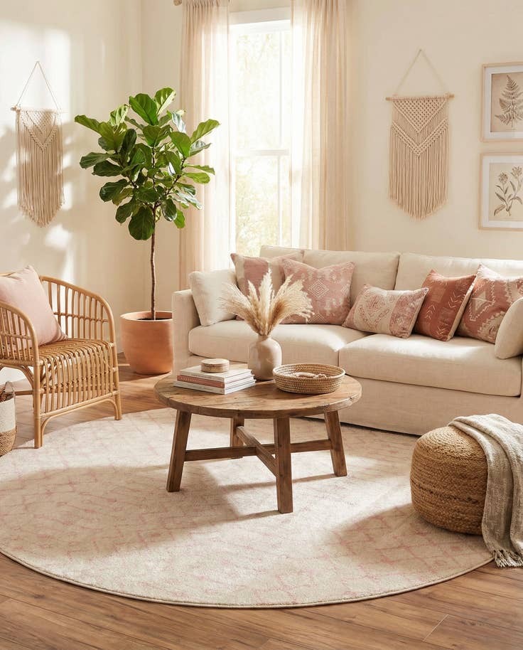 Detail image of 10' x 10' Moroccan Trellis Round Rug