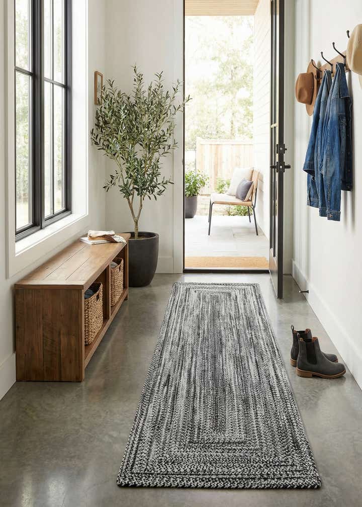 2' 7 x 10' Easy-Clean Eco Verse Washable Indoor / Outdoor Runner Rug