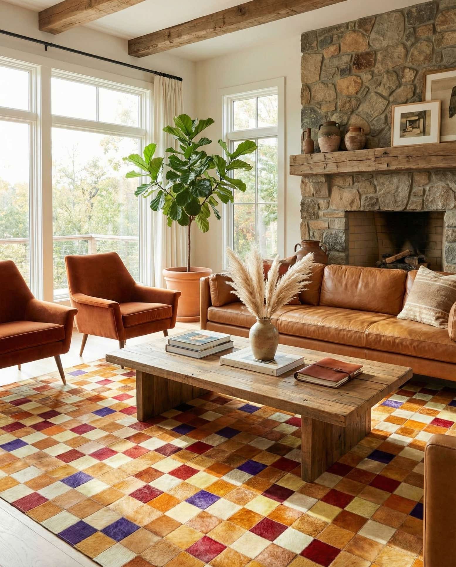 7' 11 x 9' 10 Cowhide - Patchwork Rug