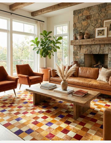 7' 11 x 9' 10 Cowhide - Patchwork Rug