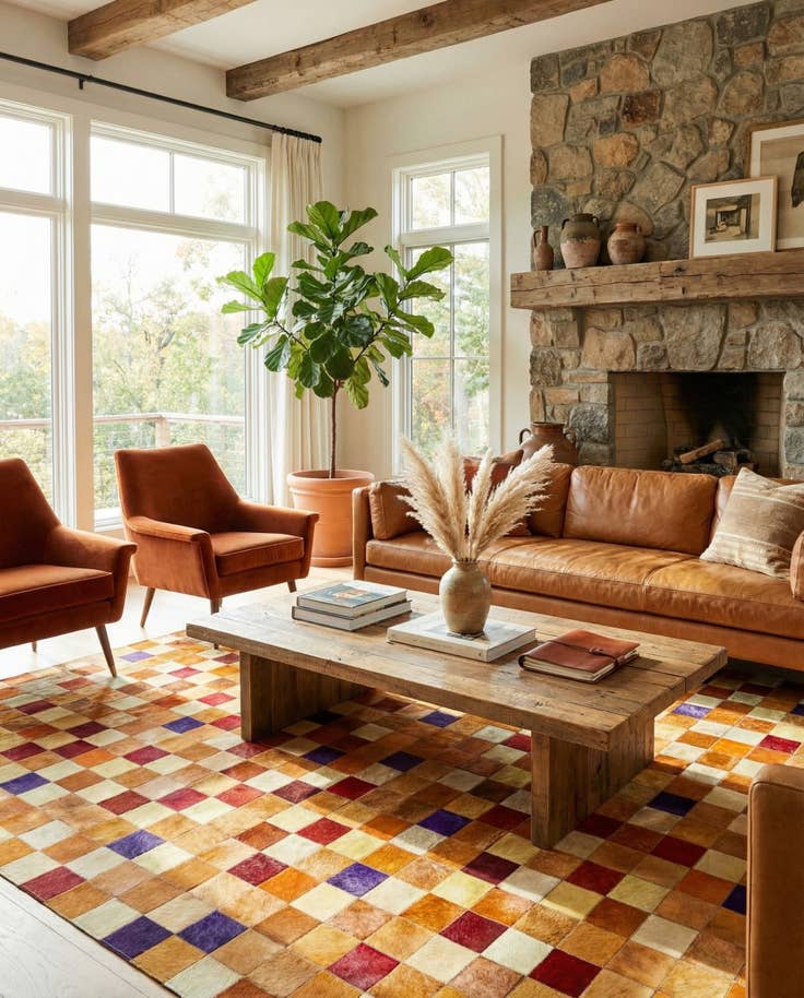 Detail image of 7' 11 x 9' 10 Cowhide - Patchwork Rug