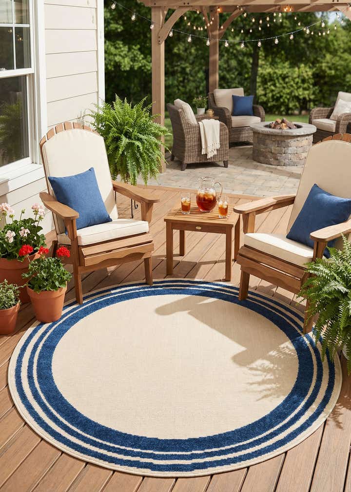 5' 3 x 5' 3 Easy-Clean Aruba Indoor / Outdoor Round Rug