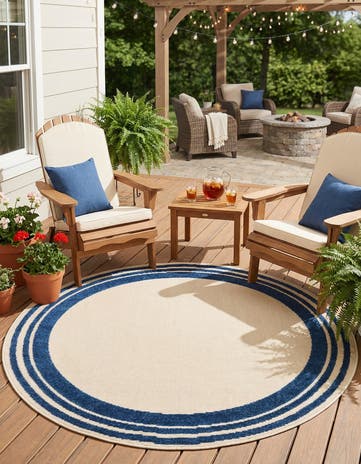 5' 3 x 5' 3 Easy-Clean Aruba Indoor / Outdoor Round Rug