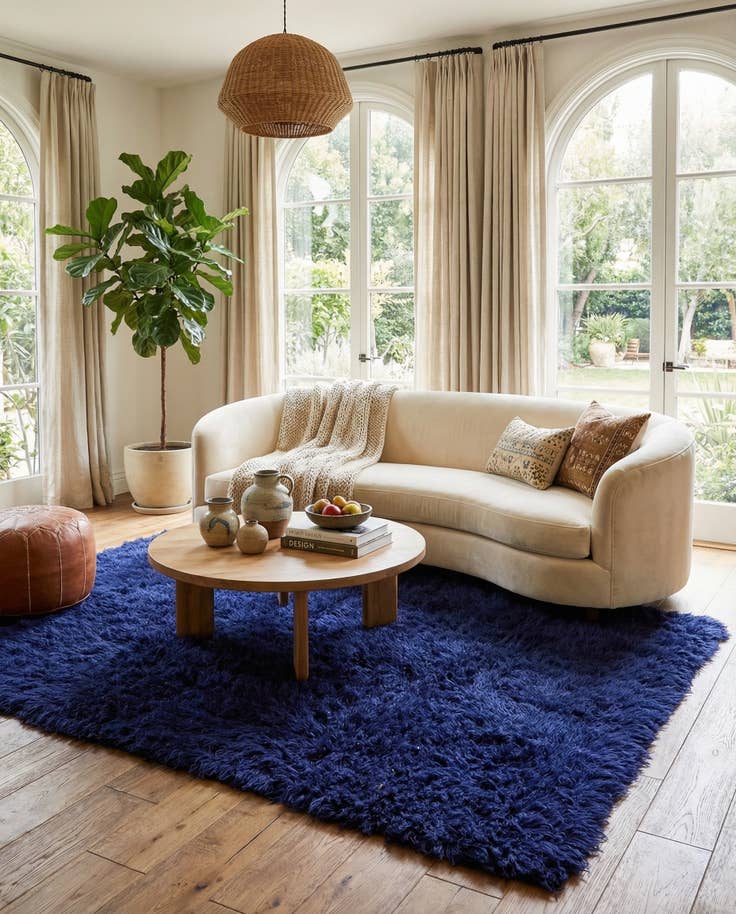 Detail image of 4' 6 x 7' 4 Hand Knotted Moroccan Wool Rug