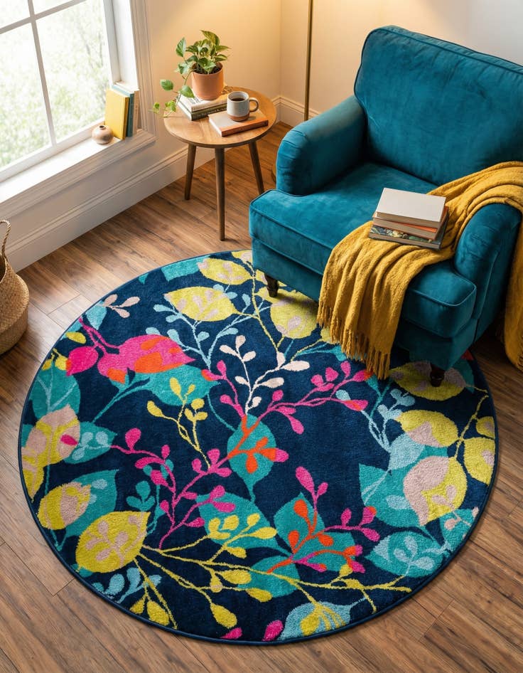 Detail image of 5' 3 x 5' 3 Azalea Round Rug