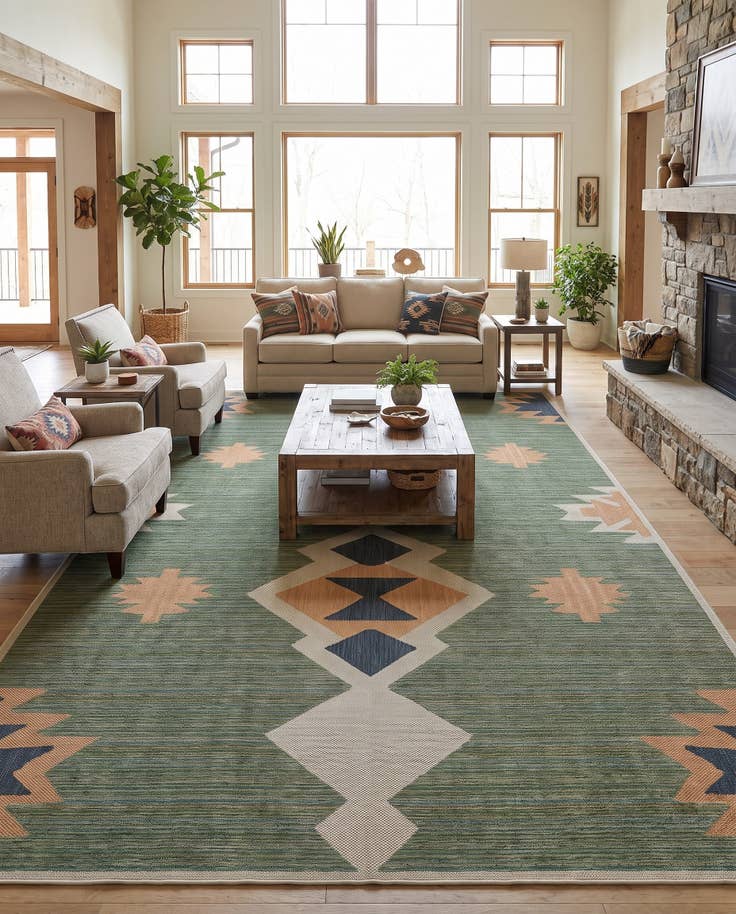 Detail image of 10' x 14' Easy-Clean Baja Indoor / Outdoor Rug