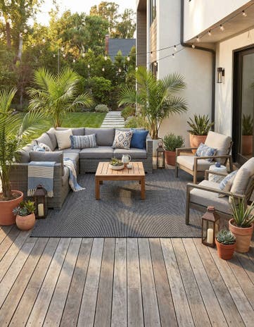 10' x 10' Easy-Clean Jill Zarin Palm Springs Indoor / Outdoor Square Rug