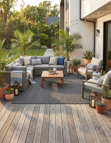 10' x 10' Easy-Clean Jill Zarin Palm Springs Indoor / Outdoor Square Rug