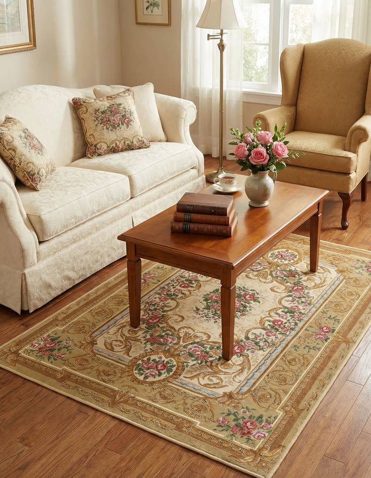 Detail image of  4' x 6'  Washable Traditional Indoor / Outdoor Rug