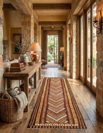 4' 4 x 14' 10 Kilim Runner Rug