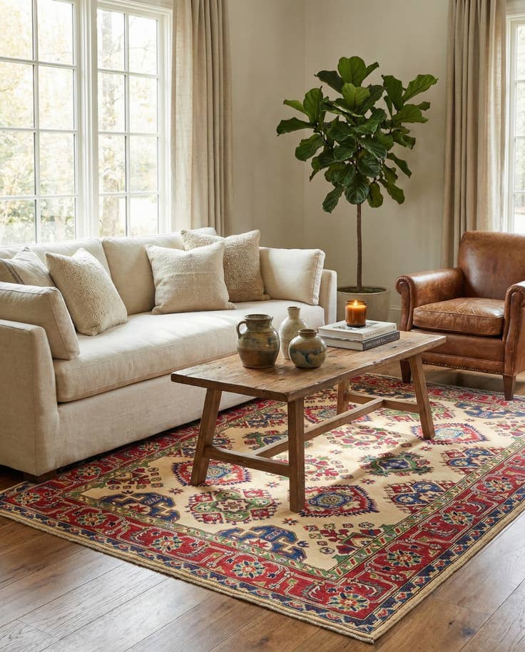 Detail image of 5' 6 x 7' 10 Hand Knotted Kazak Rug