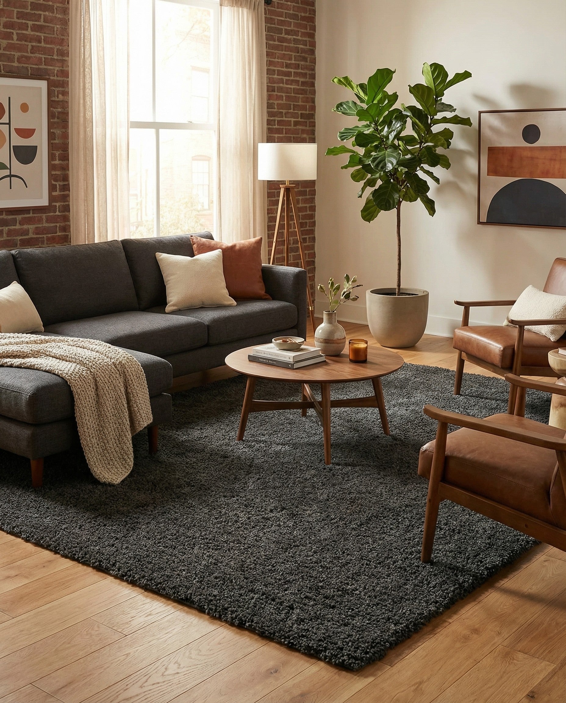  10' x 14' Solid Shag Rug