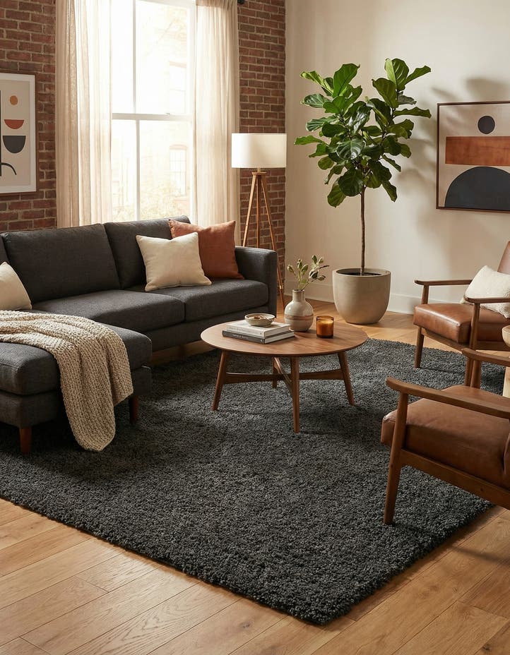 10' x 14' Solid Shag Rug