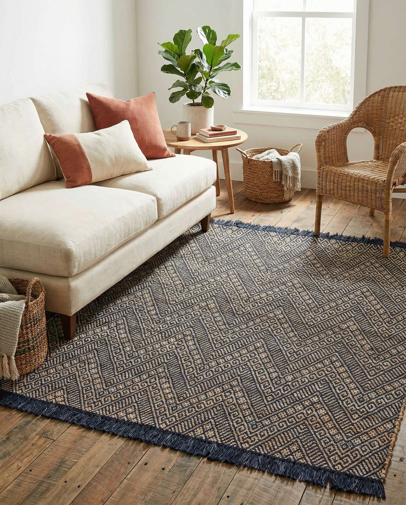 6' 1 x 6' 1 Handmade Braided Jute Square Rug