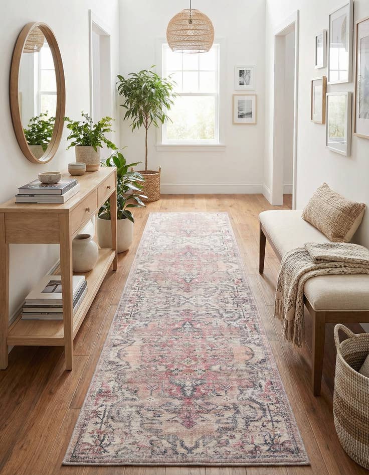 Detail image of 2' 7 x 16' 5  Washable Nostalgia Runner Rug