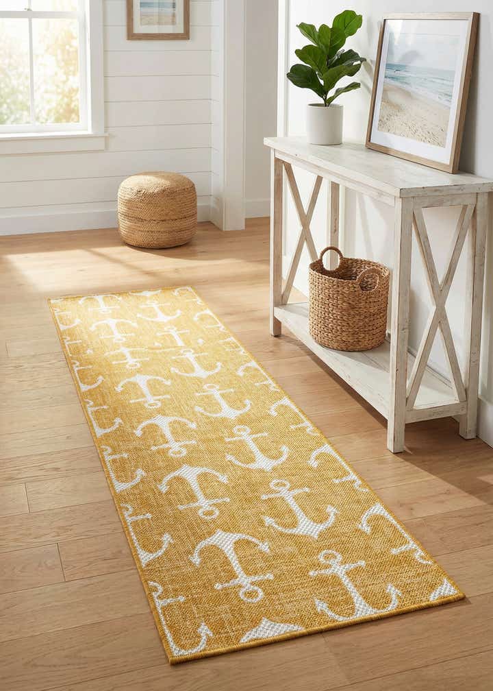 2' x 6' Easy-Clean Coastal Indoor / Outdoor Runner Rug