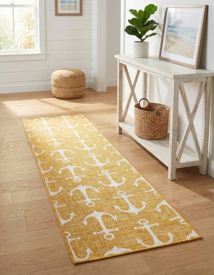 Detail image of 2' x 6'  Washable Coastal Indoor / Outdoor Runner Rug