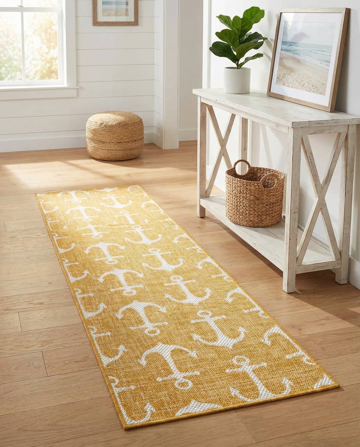 Detail image of 2' x 6' Easy-Clean Coastal Indoor / Outdoor Runner Rug