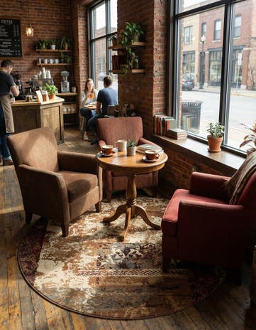 4' x 4' Cafe Round Rug