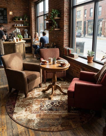 4' x 4' Cafe Round Rug
