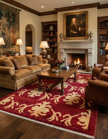 5' 4 x 8' Hand Knotted Peshawar Ziegler Rug