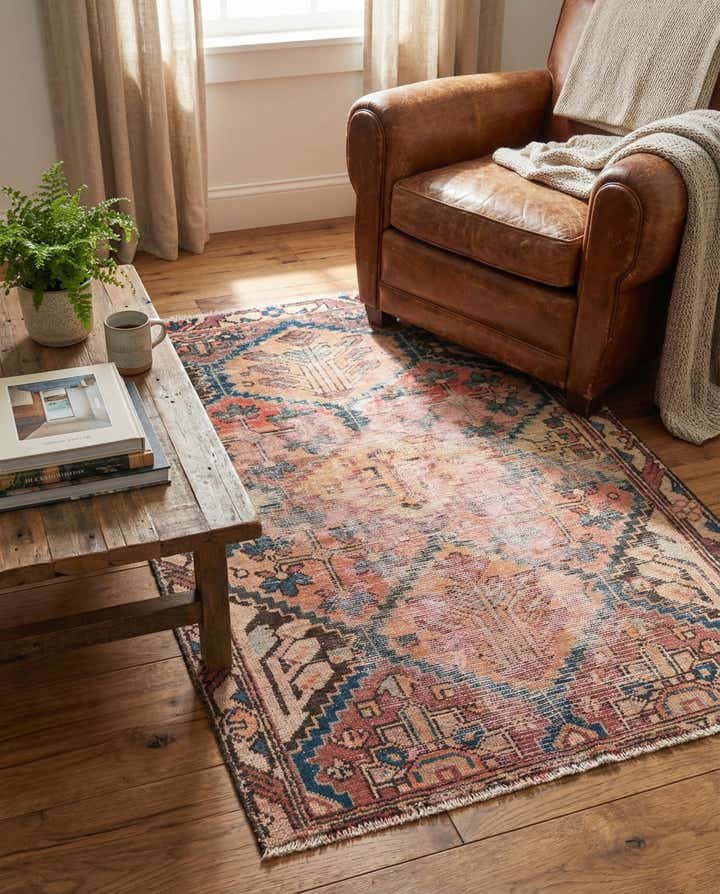 3' 5 x 4' 8 Hand Knotted Ultra Vintage Persian Wool Rug