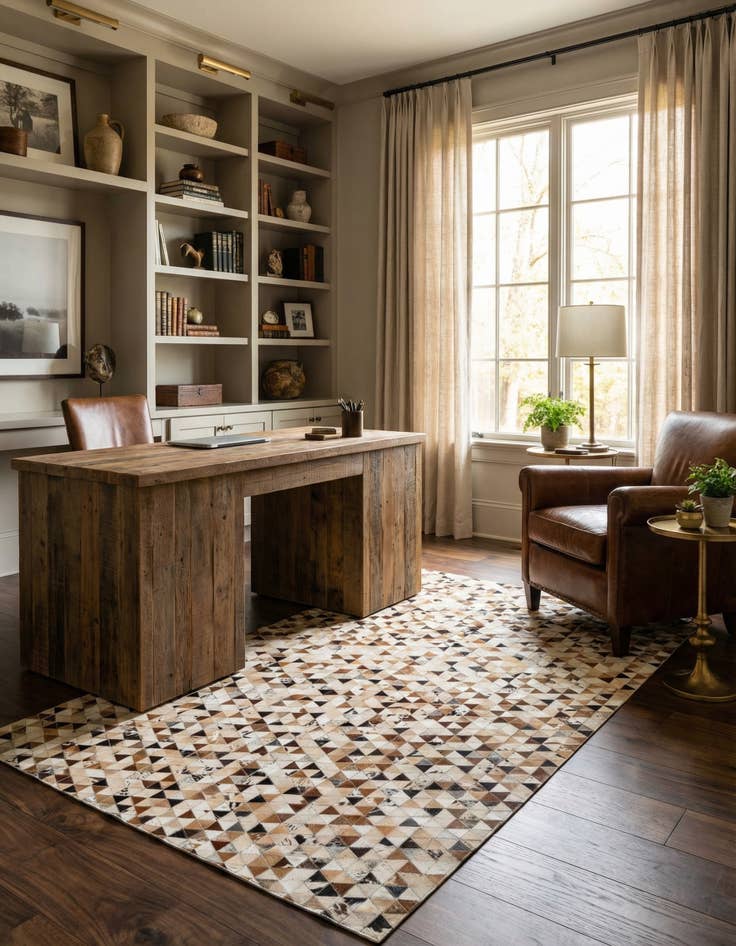 Detail image of 5' 1 x 7' 11 Cowhide Stocks Rug