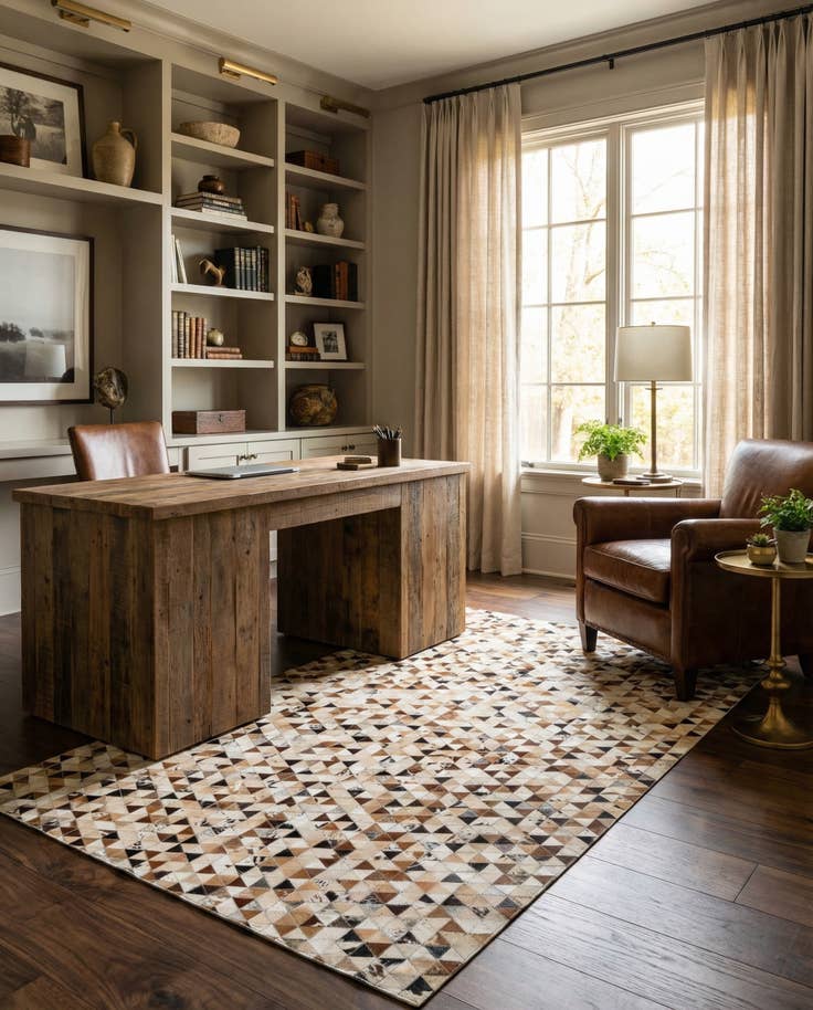 Detail image of 5' 1 x 7' 11 Cowhide Stocks Rug