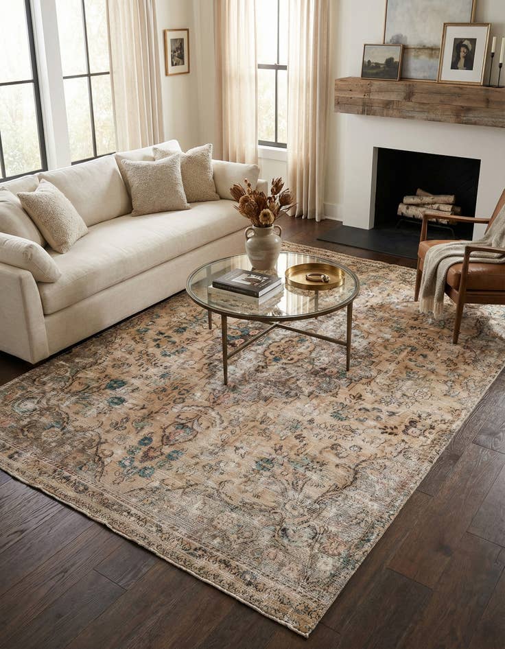 Detail image of 7' 2 x 10' 2  Hand Knotted Ultra Vintage Persian Wool Rug