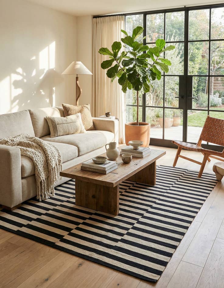 Detail image of 5' 9 x 7' 9  Hand Woven Kilim Modern Wool Rug