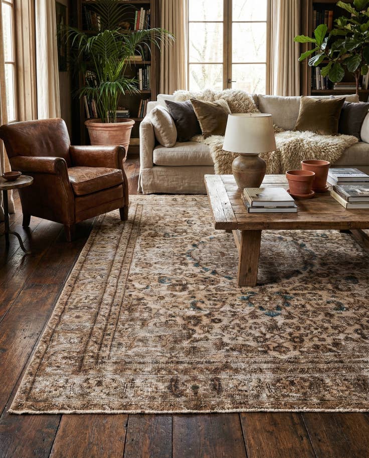 Detail image of 6' x 8' 10 Hand Knotted Ultra Vintage Persian Wool Rug